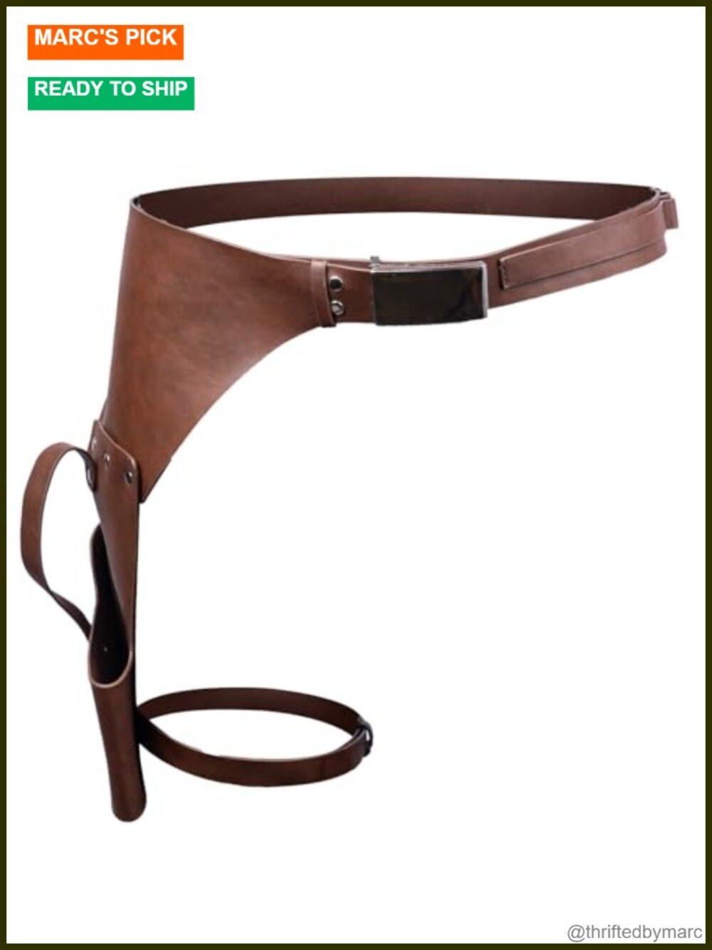 Men's Cosplay Belt Holster PU Leather Costume Prop Adjustable